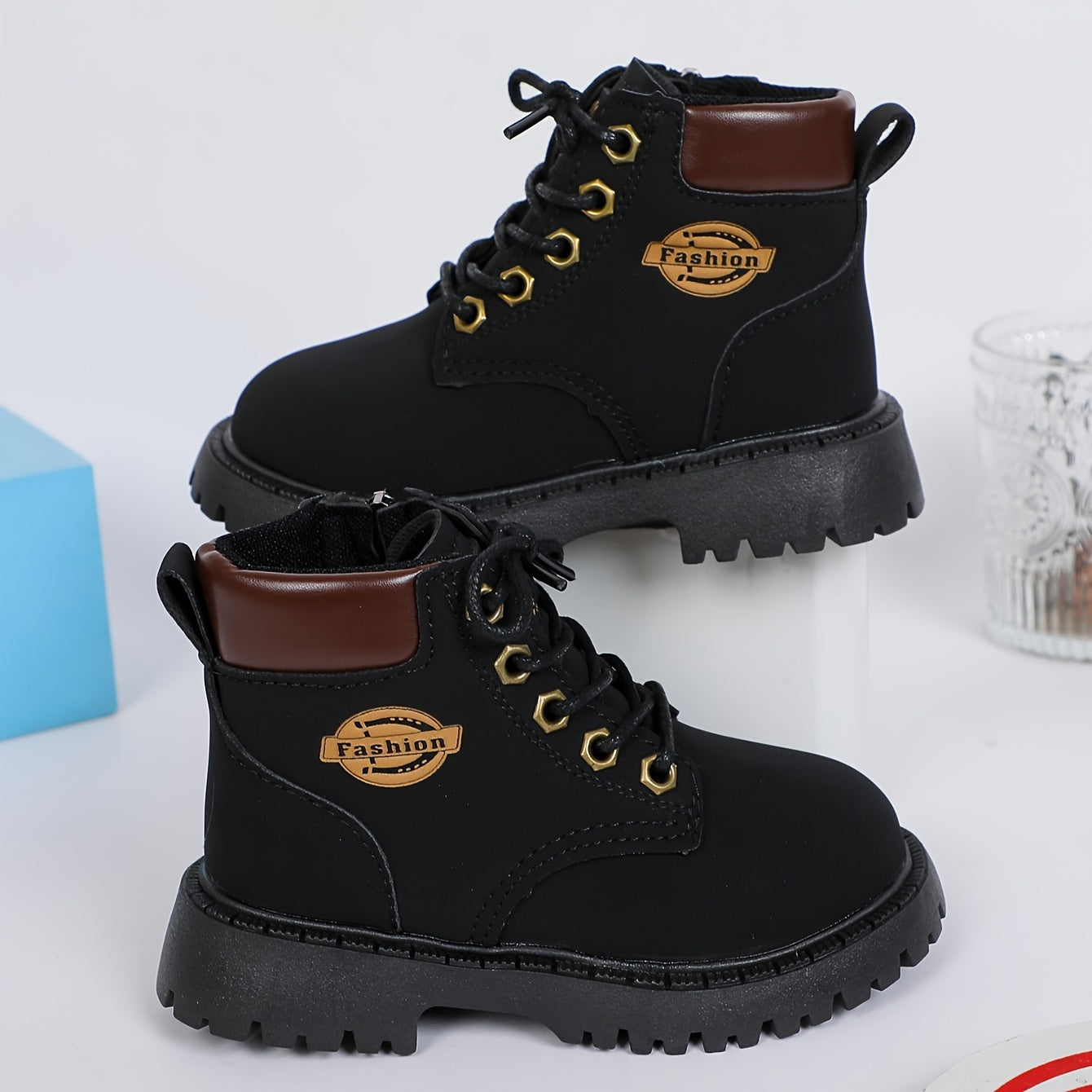 Sturdy Boys Boots with Zipper and Non-Slip Sole