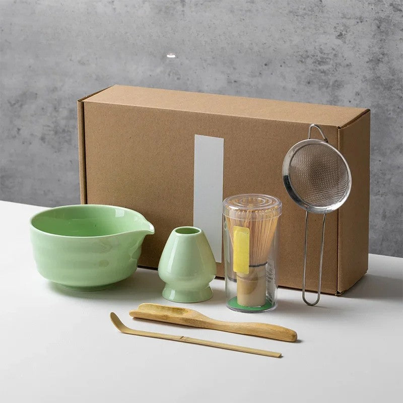 Matcha Complete Tea Set 6-Piece – Bowl, Bamboo Whisk, Spoon &amp; Accessories