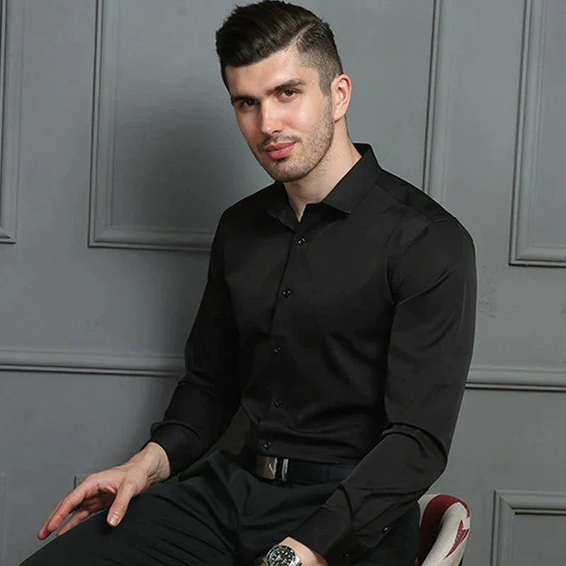 Airy Slim Fit Shirt for Men with Stretch Comfort