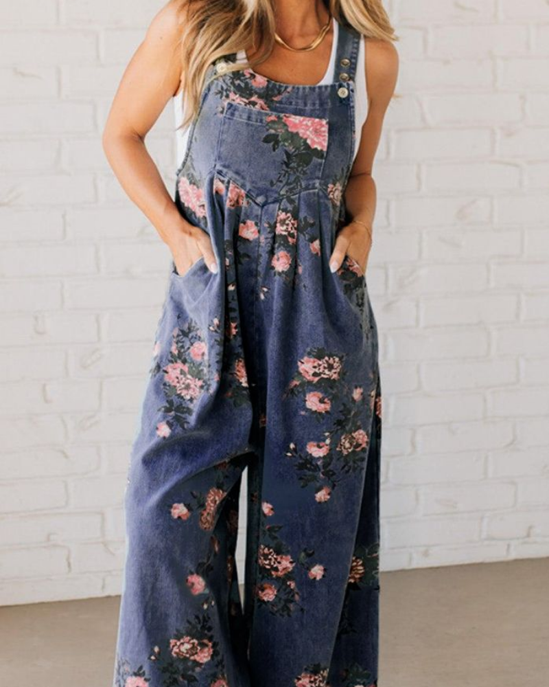 Bloom Garden Jumpsuit – Relaxed Wide-Leg &amp; Vintage Floral Print