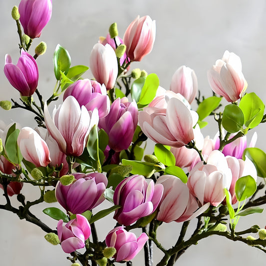 Elegant Silk Magnolia Flowers Set of 4 – 68 cm
