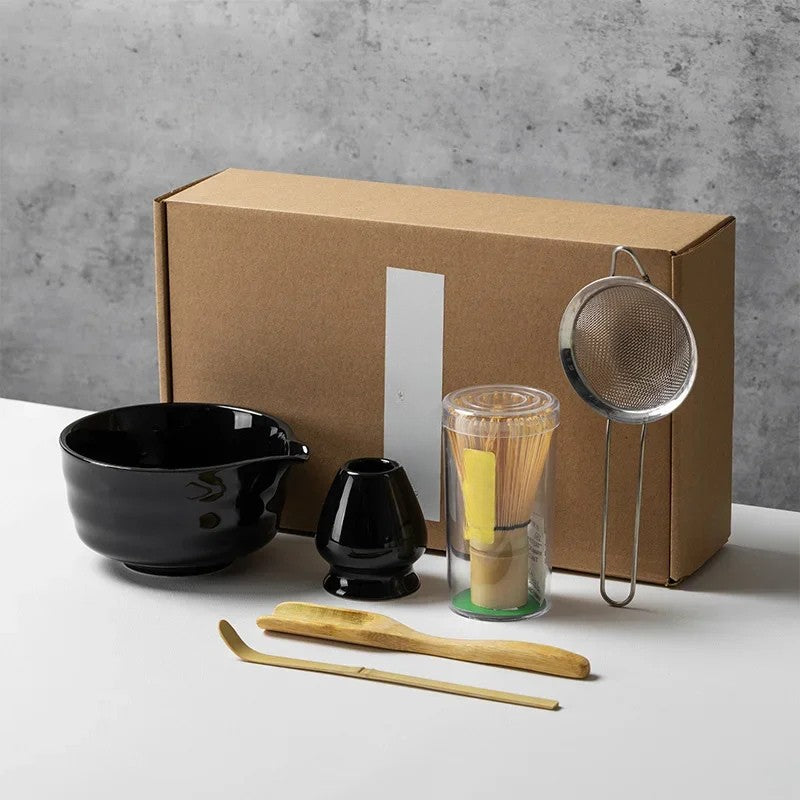 Matcha Complete Tea Set 6-Piece – Bowl, Bamboo Whisk, Spoon &amp; Accessories