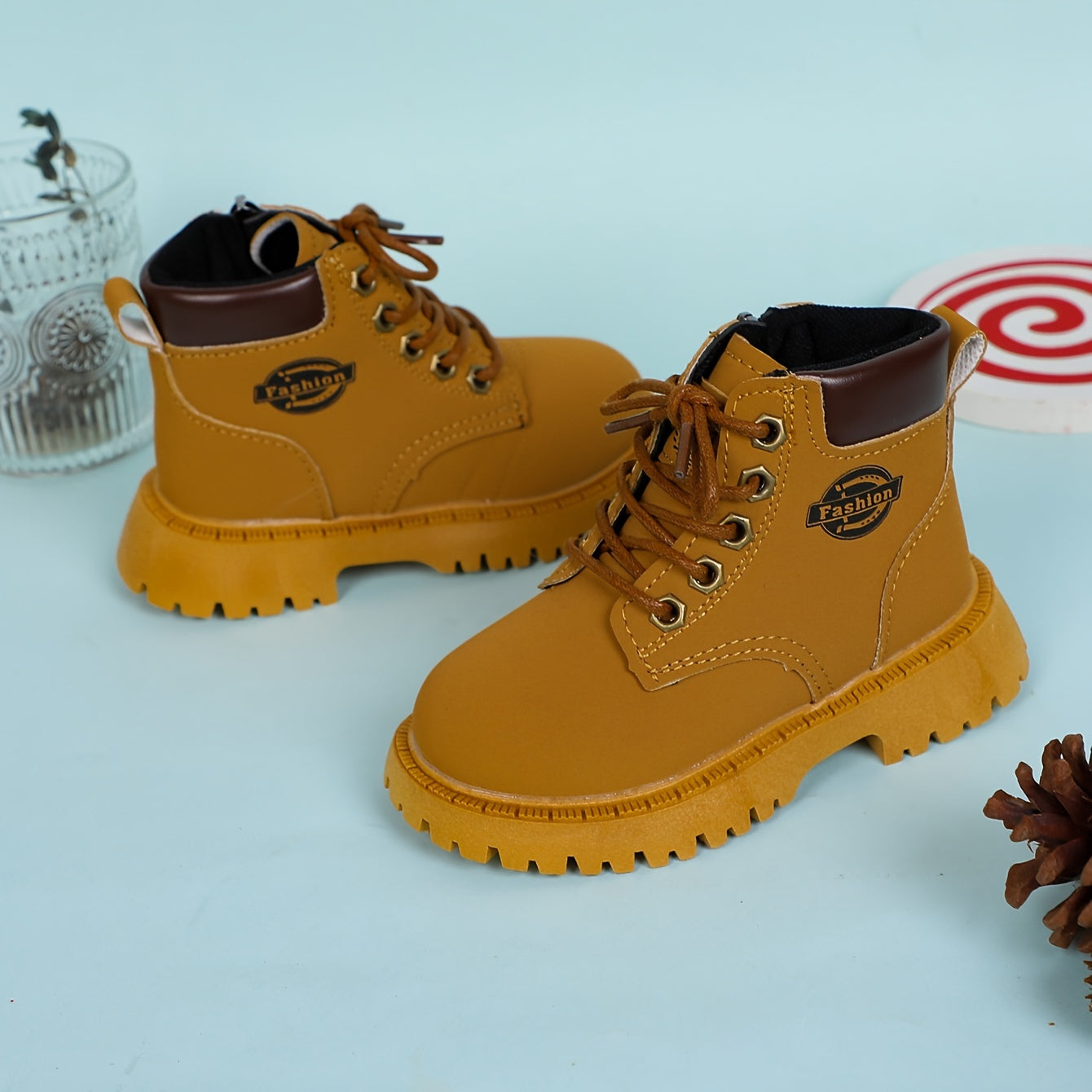 Sturdy Boys Boots with Zipper and Non-Slip Sole