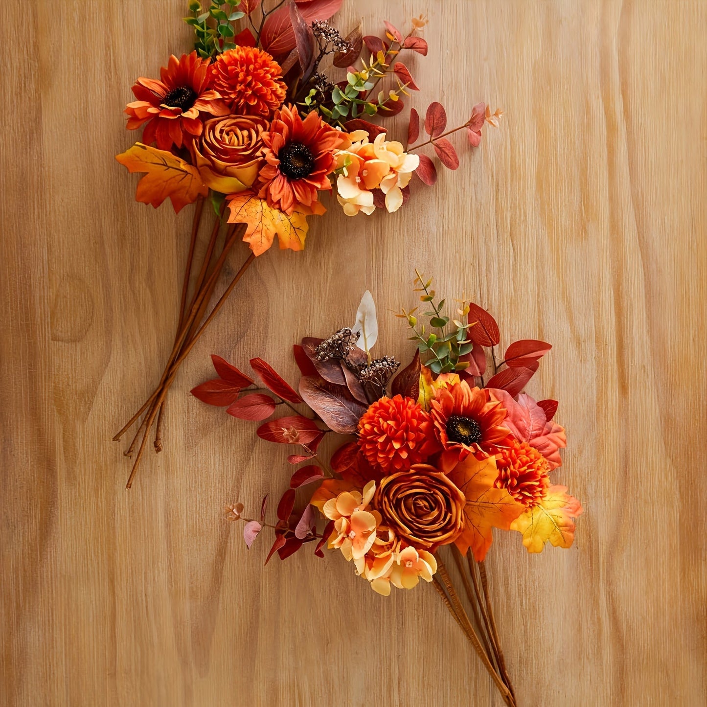 Vintage Artificial Flower Bouquet 60cm – 5-Piece Atmospheric Set