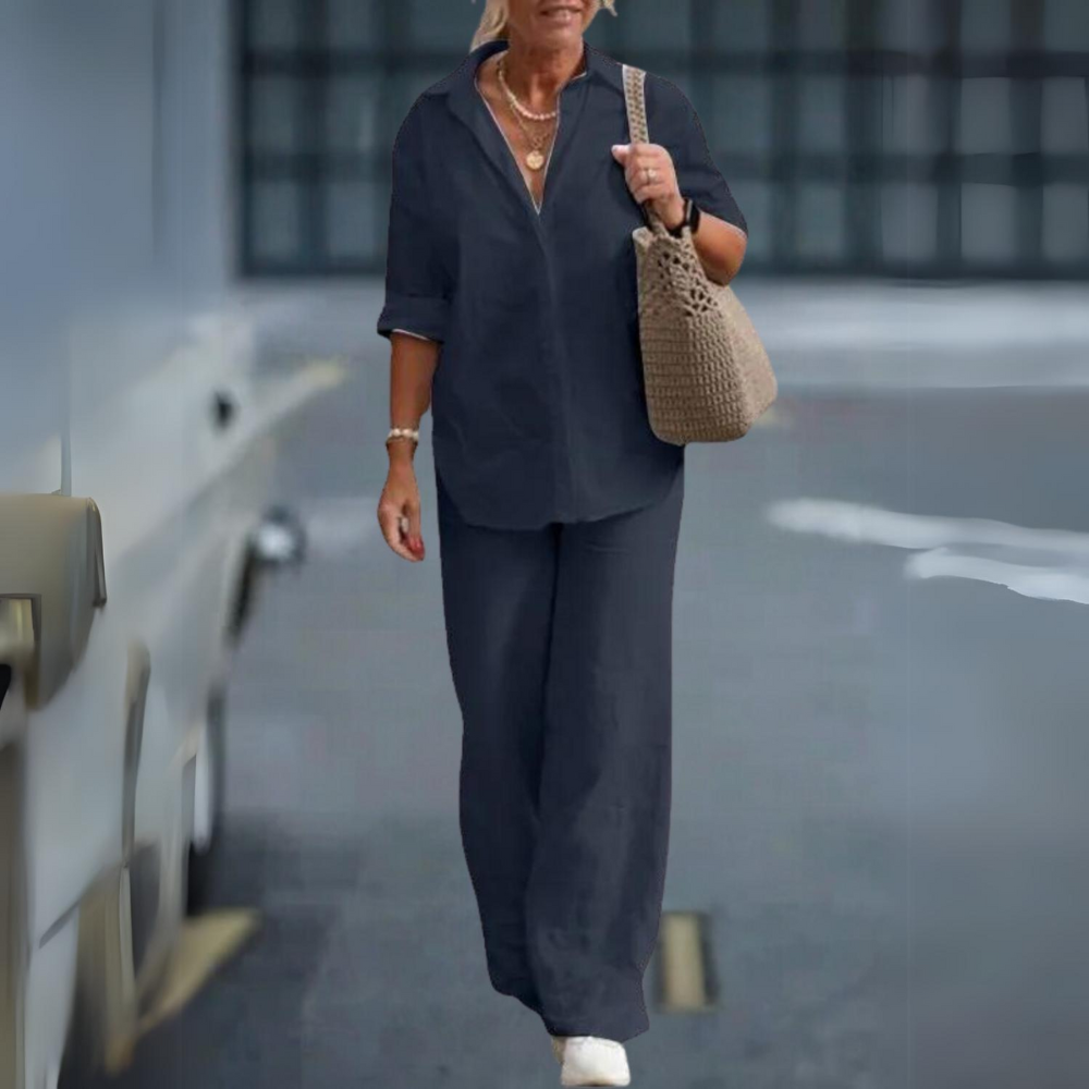 Airy Two-Piece Cotton Blend Women's Set – Perfect for Spring