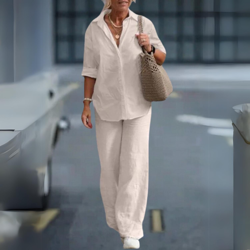 Airy Two-Piece Cotton Blend Women's Set – Perfect for Spring