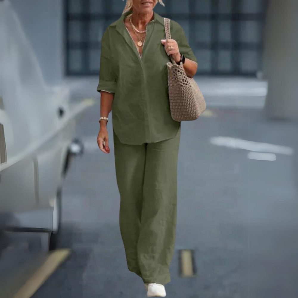 Airy Two-Piece Cotton Blend Women's Set – Perfect for Spring