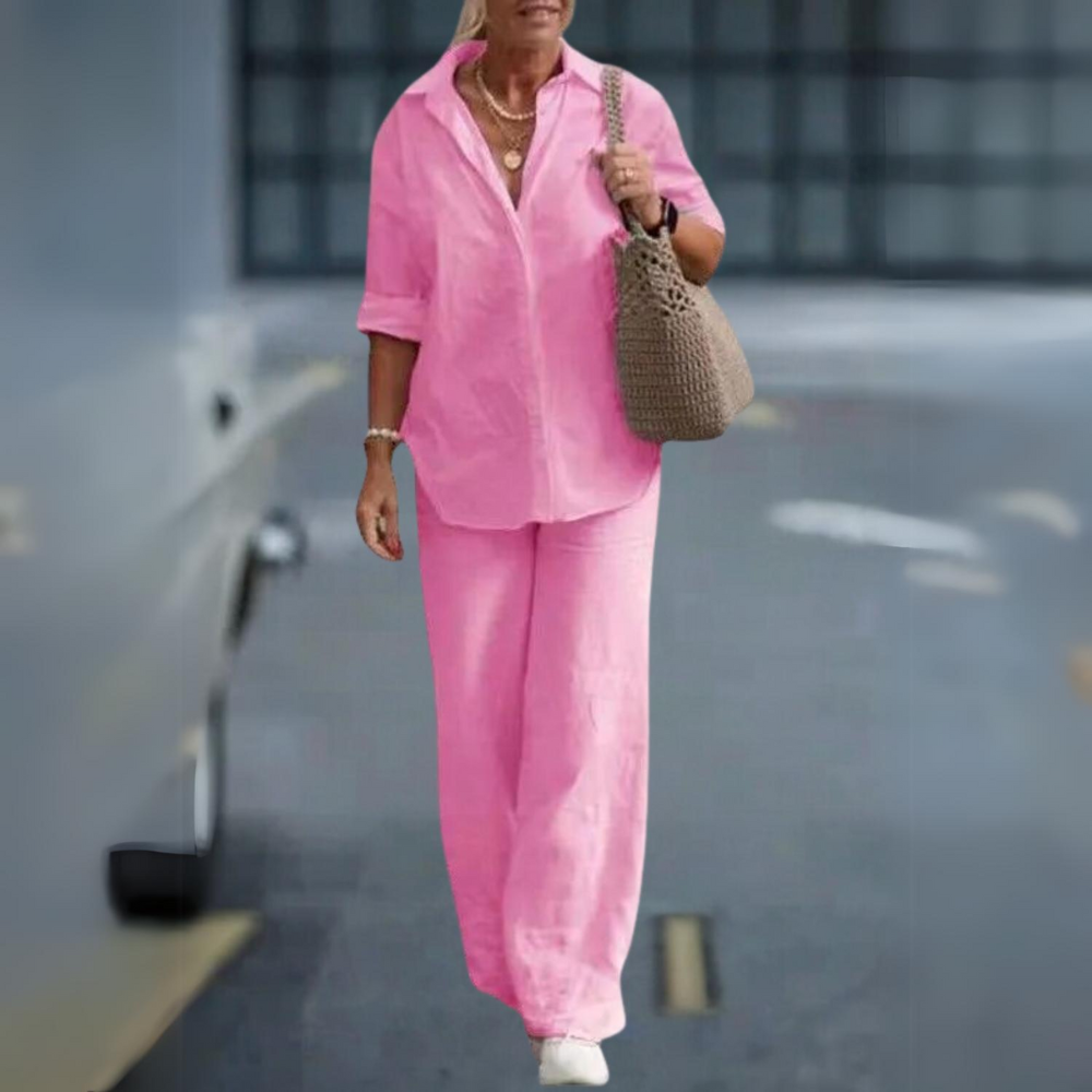 Airy Two-Piece Cotton Blend Women's Set – Perfect for Spring