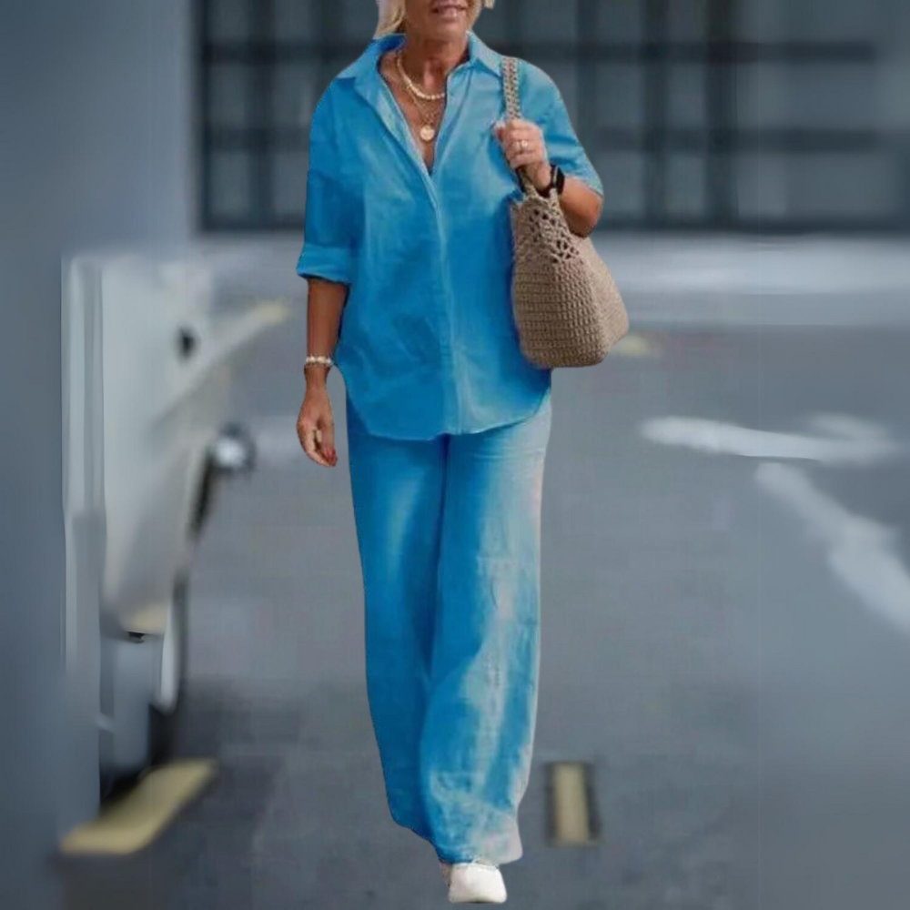 Airy Two-Piece Cotton Blend Women's Set – Perfect for Spring