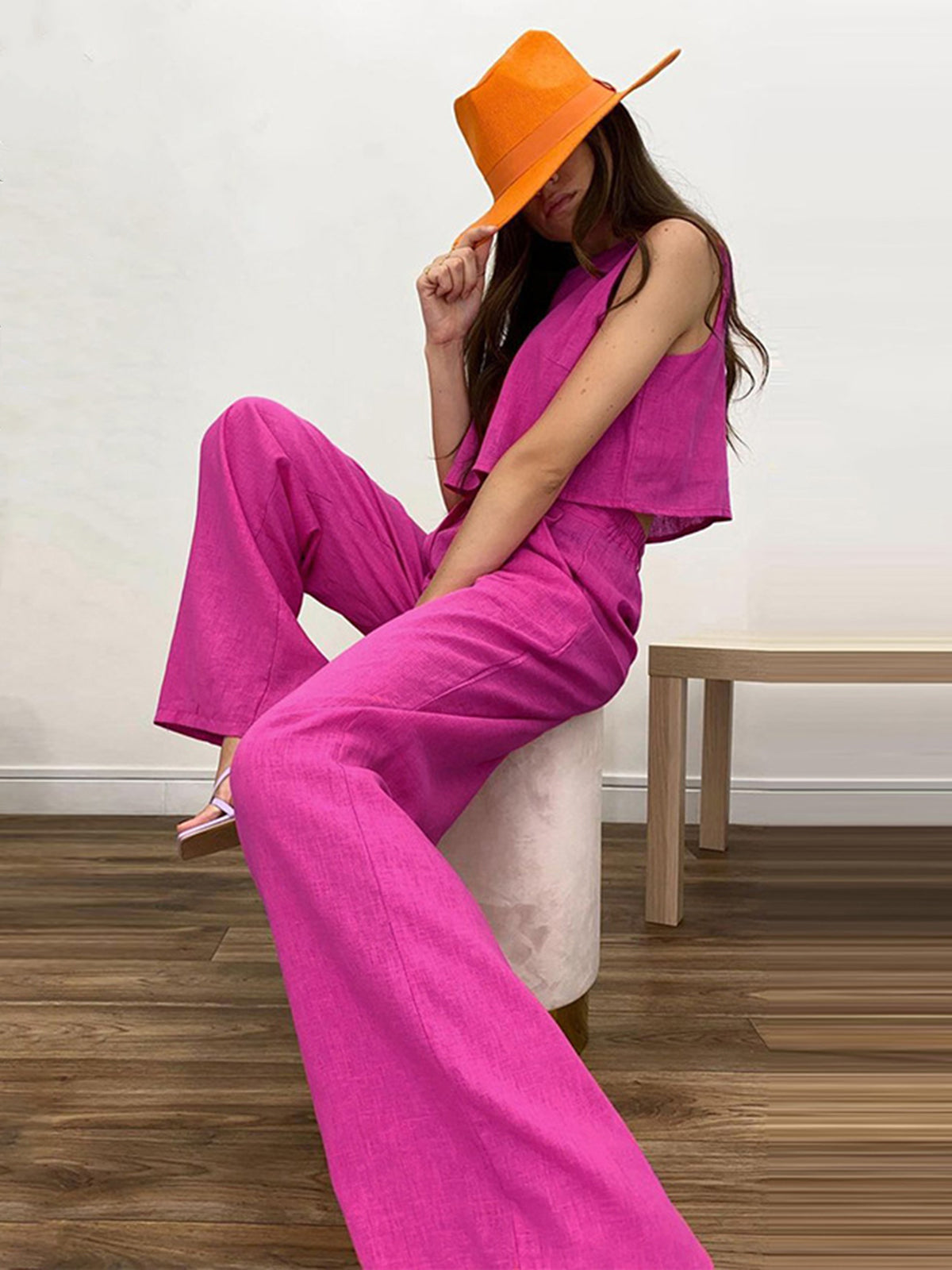 Airy Boho Set with Wide Pants for Women