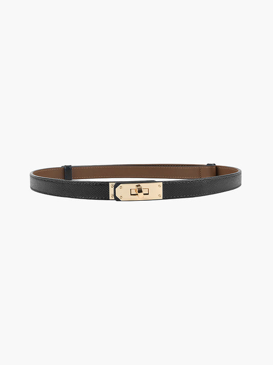 Adjustable Women's Belt with Gold Buckle - Elegant &amp; Minimalist