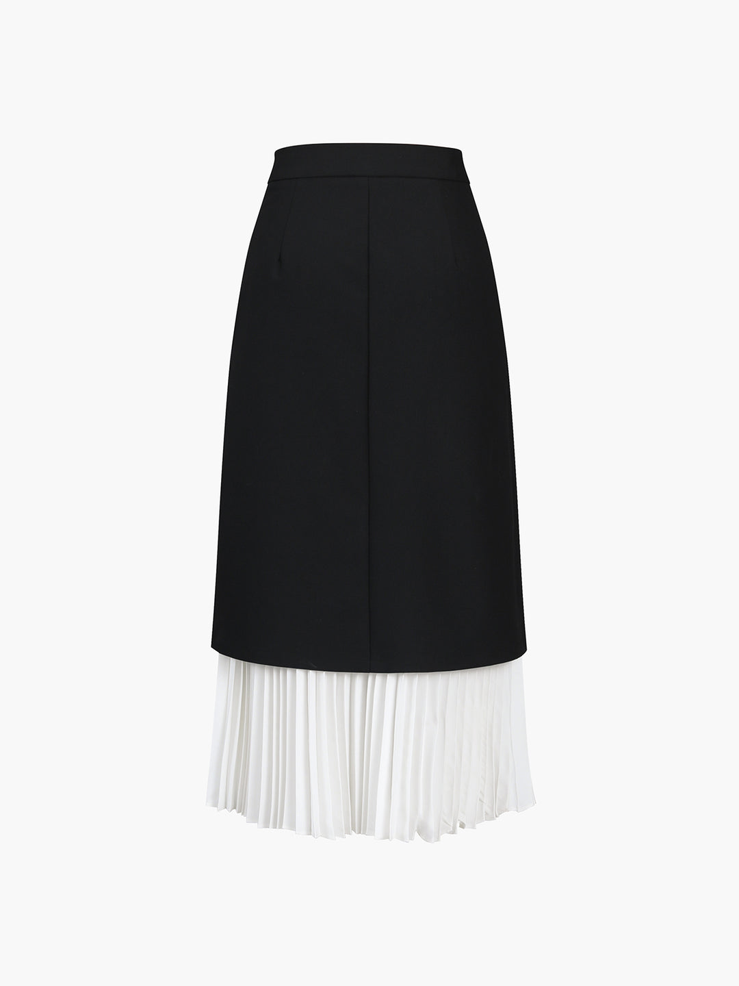 Layered Midi Skirt with Pleated Underskirt