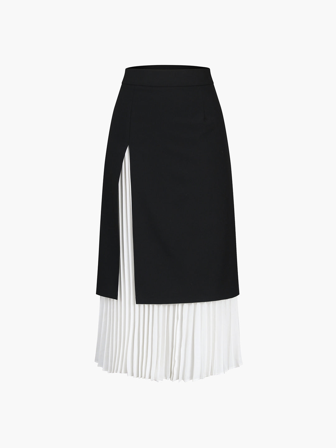 Layered Midi Skirt with Pleated Underskirt