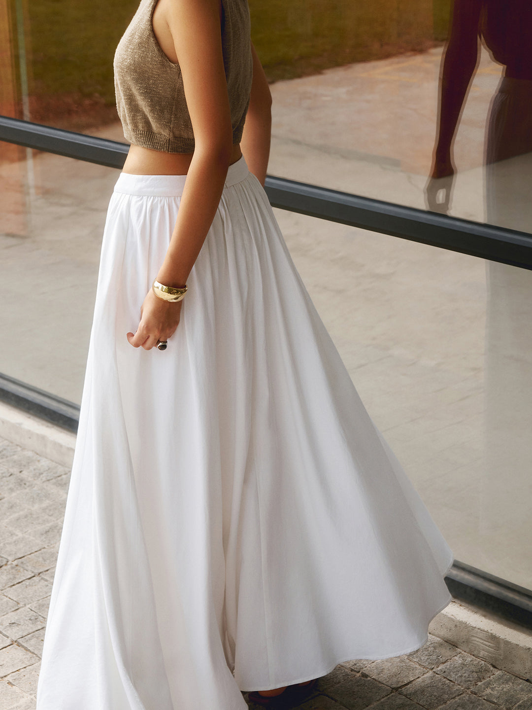 Flared Maxi Skirt with Side Pockets – Comfort &amp; Elegant Fit