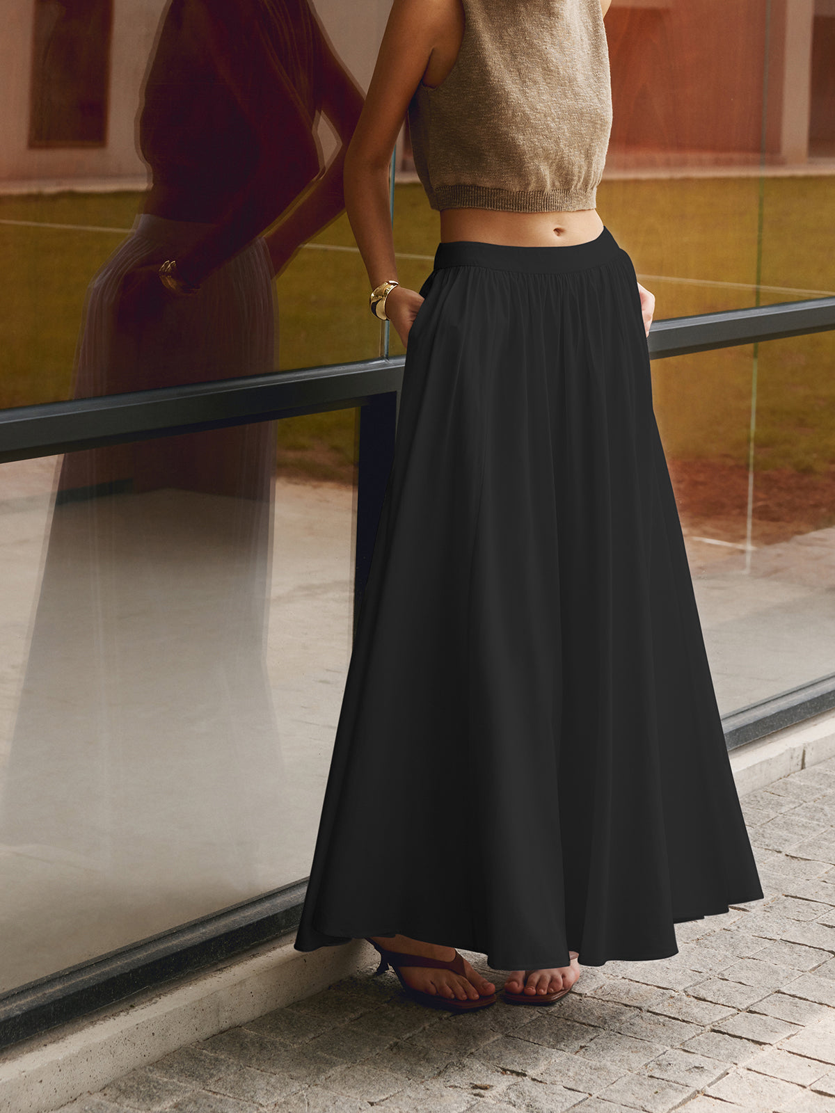 Summer Linen Skirt – Pleated Design with Flattering Waist