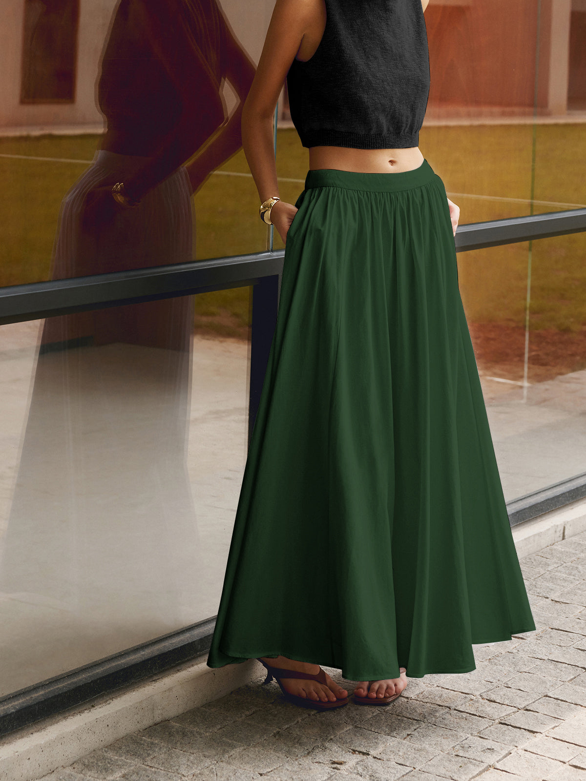 Summer Linen Skirt – Pleated Design with Flattering Waist
