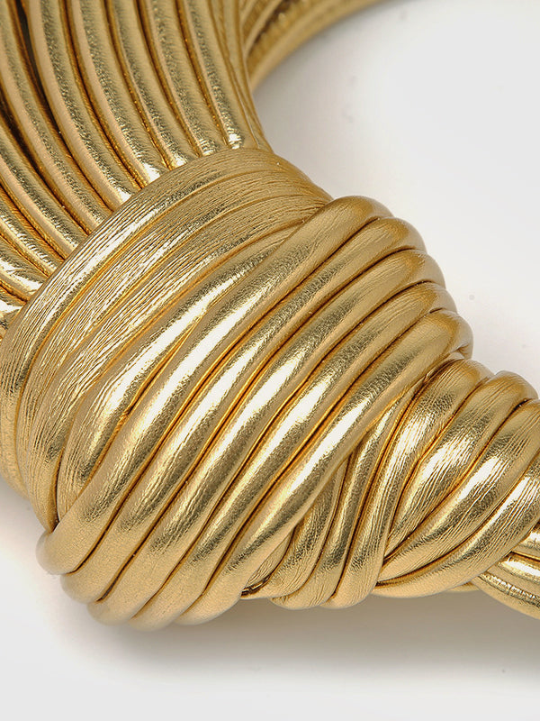 Elegant Gold Hoop Bag with Twisted Design – For Fashion-Conscious Women