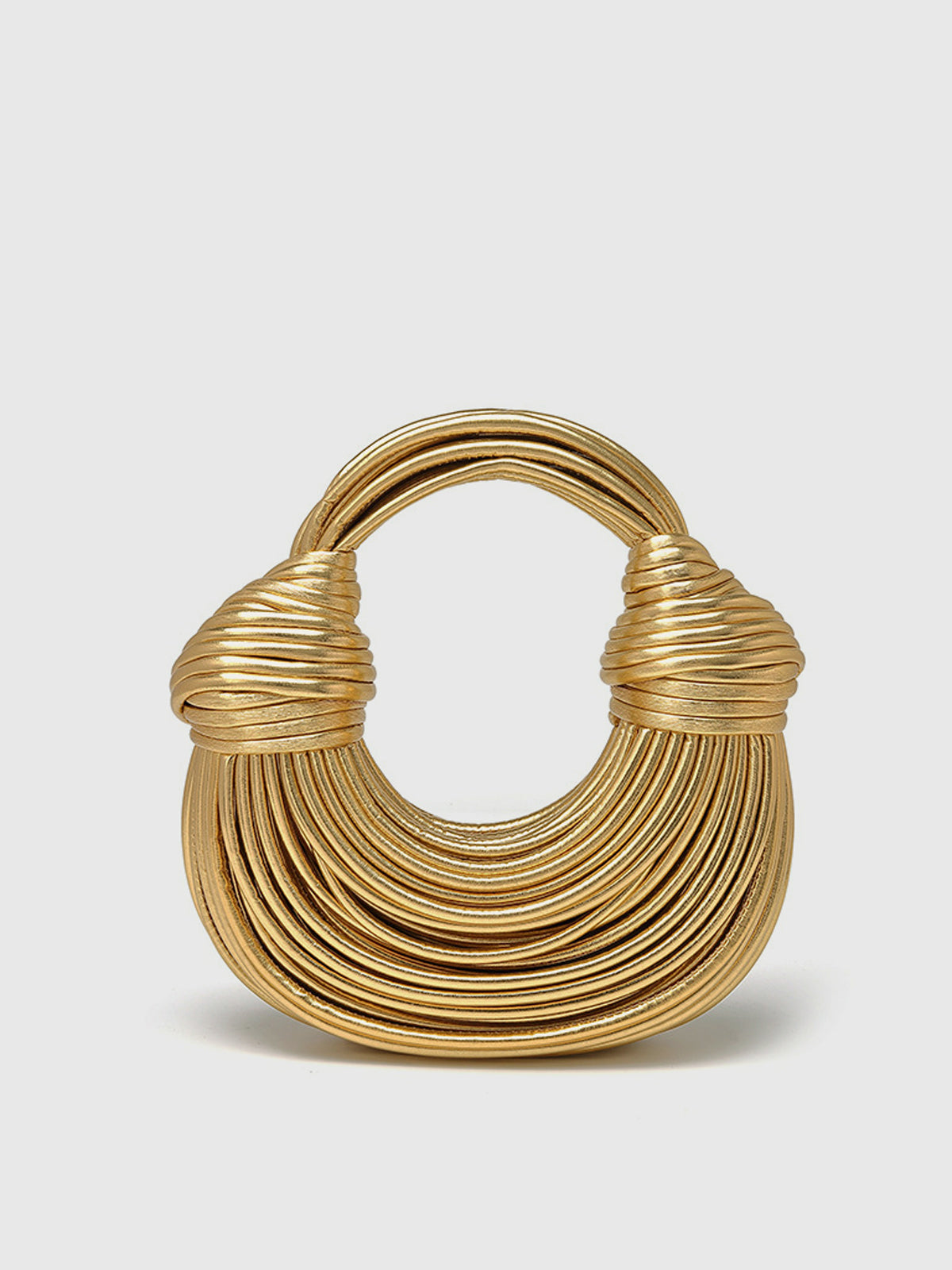 Elegant Gold Hoop Bag with Twisted Design – For Fashion-Conscious Women