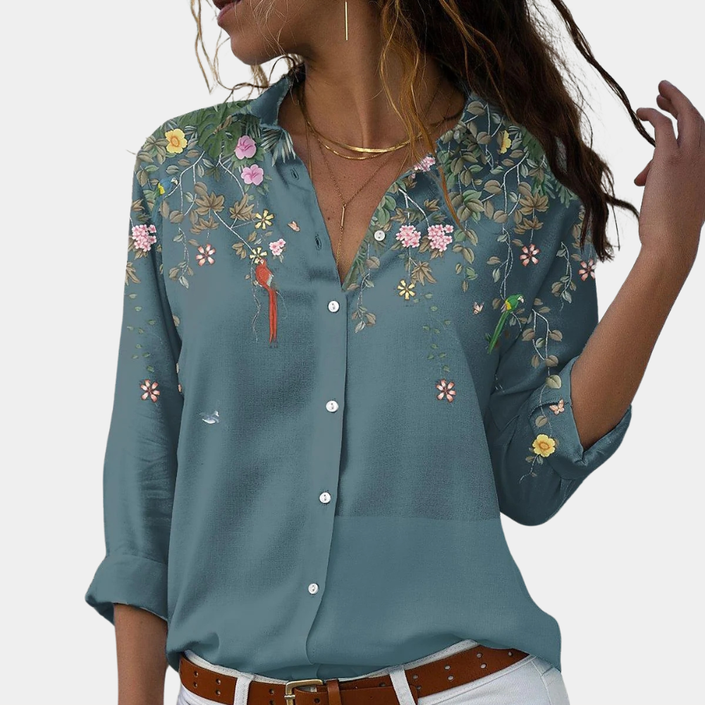 Airy Women's Blouse with Floral Print 
