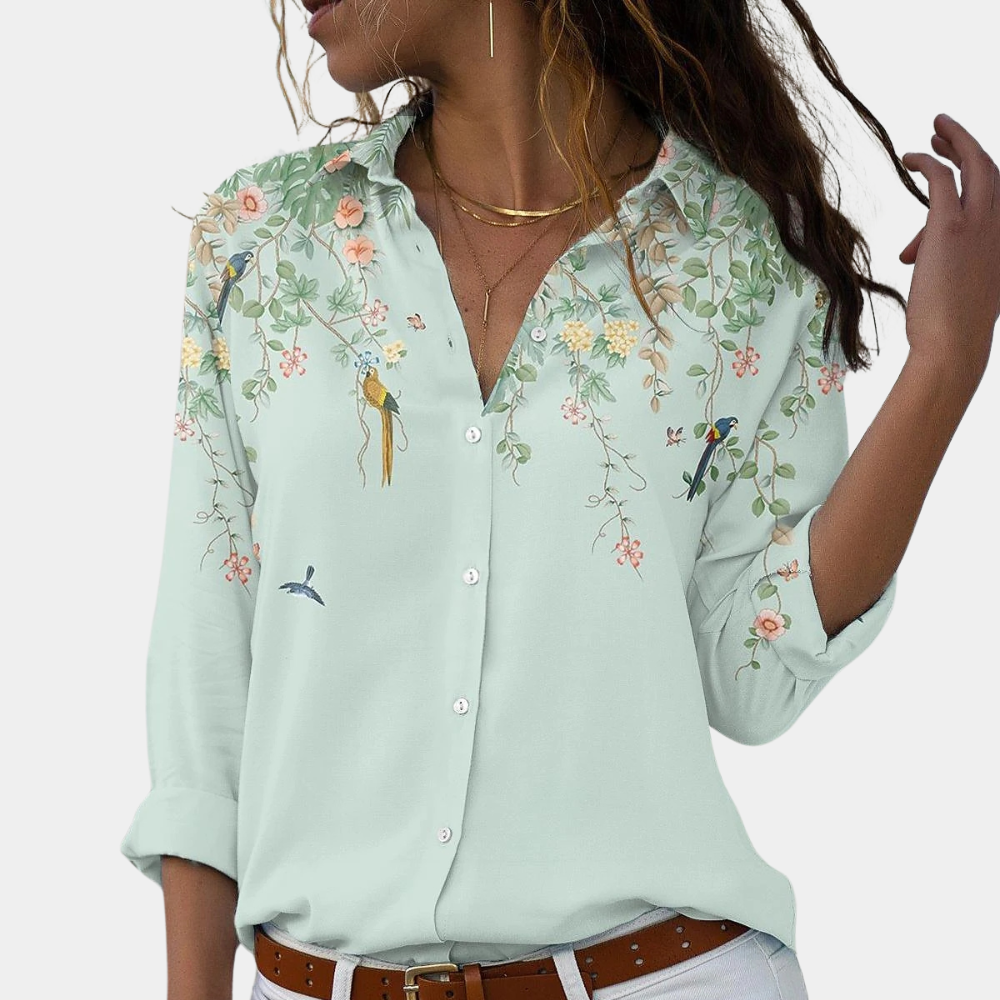 Airy Women's Blouse with Floral Print 