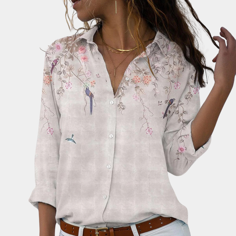 Airy Women's Blouse with Floral Print 