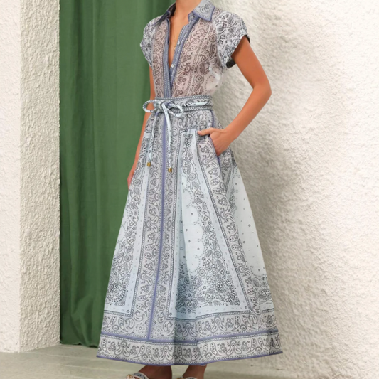 Women's Elegant Fit Linen Summer Dress