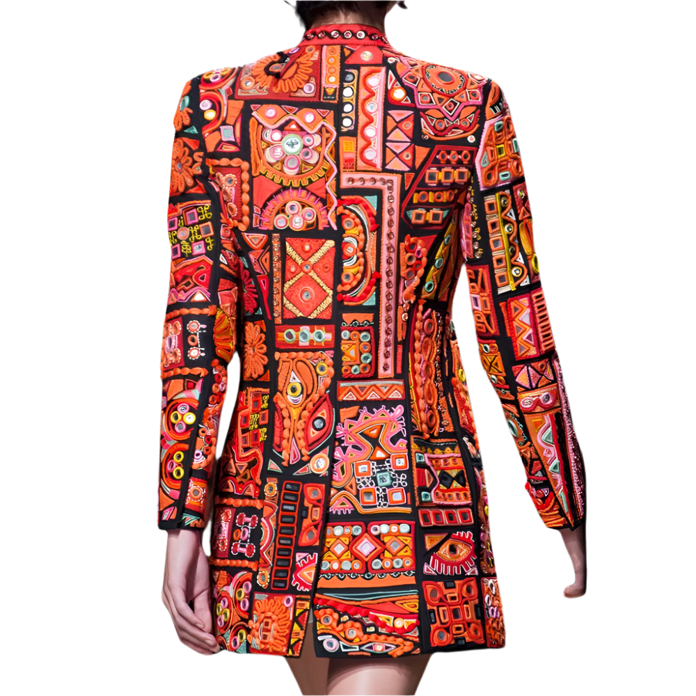 Oversized Blouse Jacket with Print