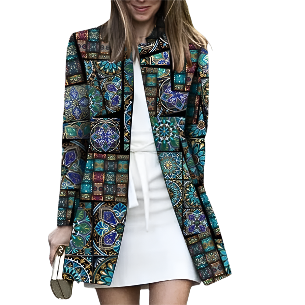 Oversized Blouse Jacket with Print