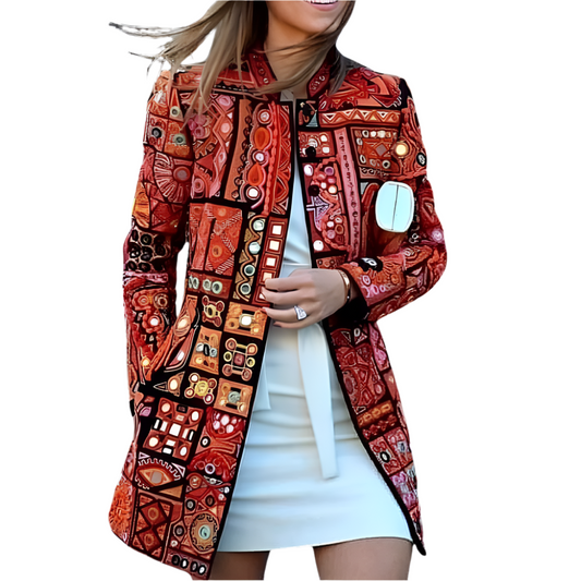 Oversized Blouse Jacket with Print