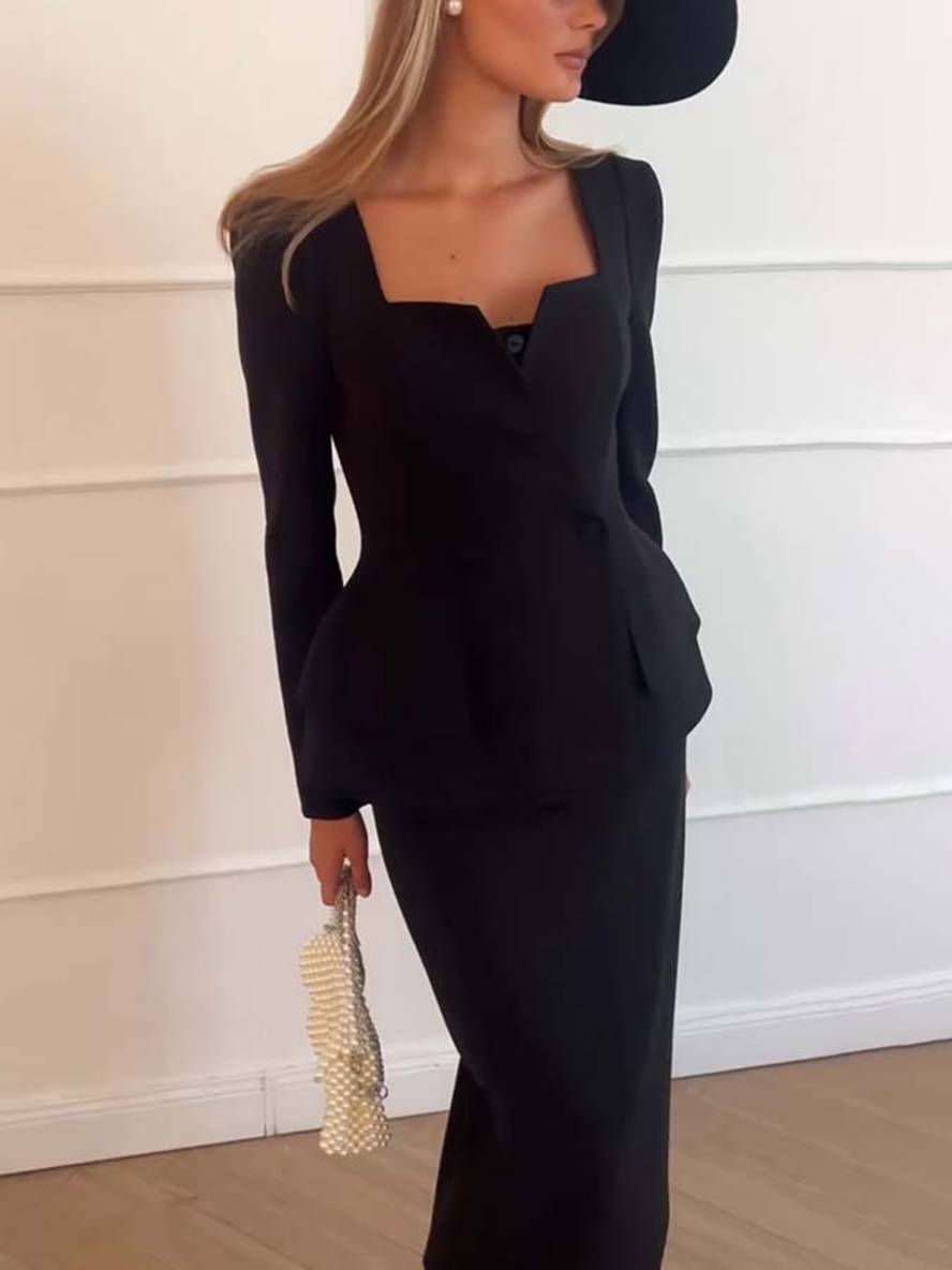 Two-piece women's suit with blazer and skirt – Elegant &amp; Businesslike