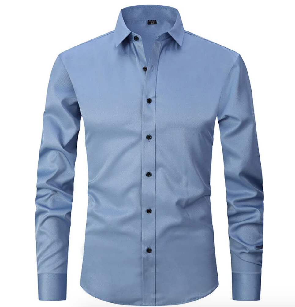 Airy Slim Fit Shirt for Men with Stretch Comfort