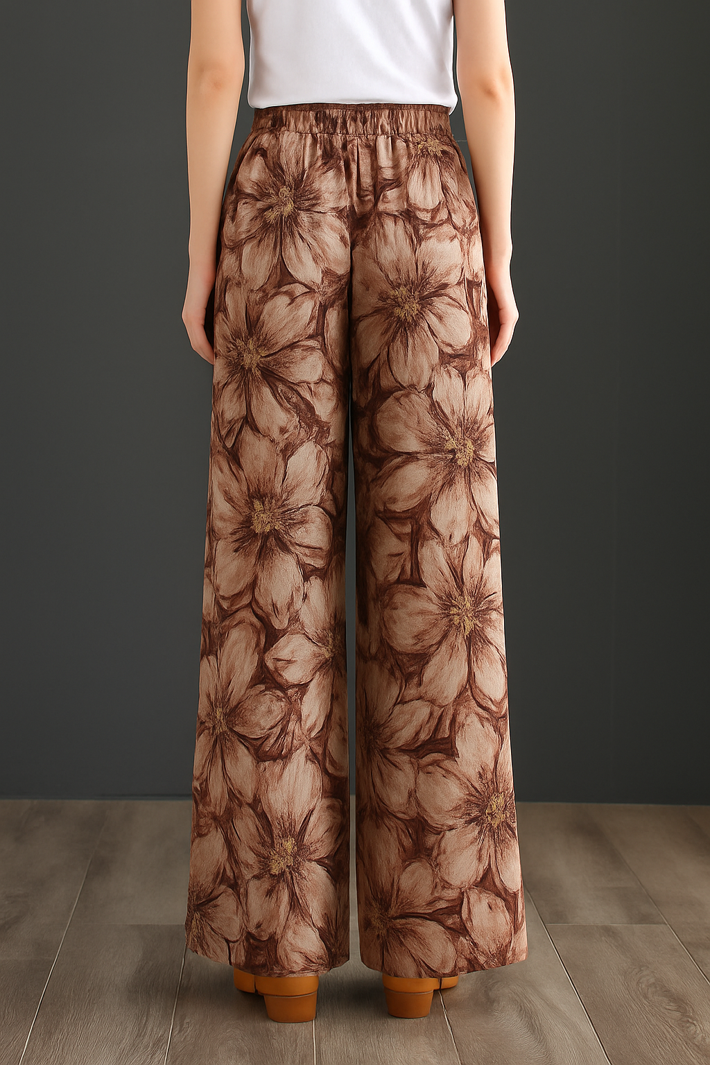 Airy Palazzo Pants with Floral Print for Women