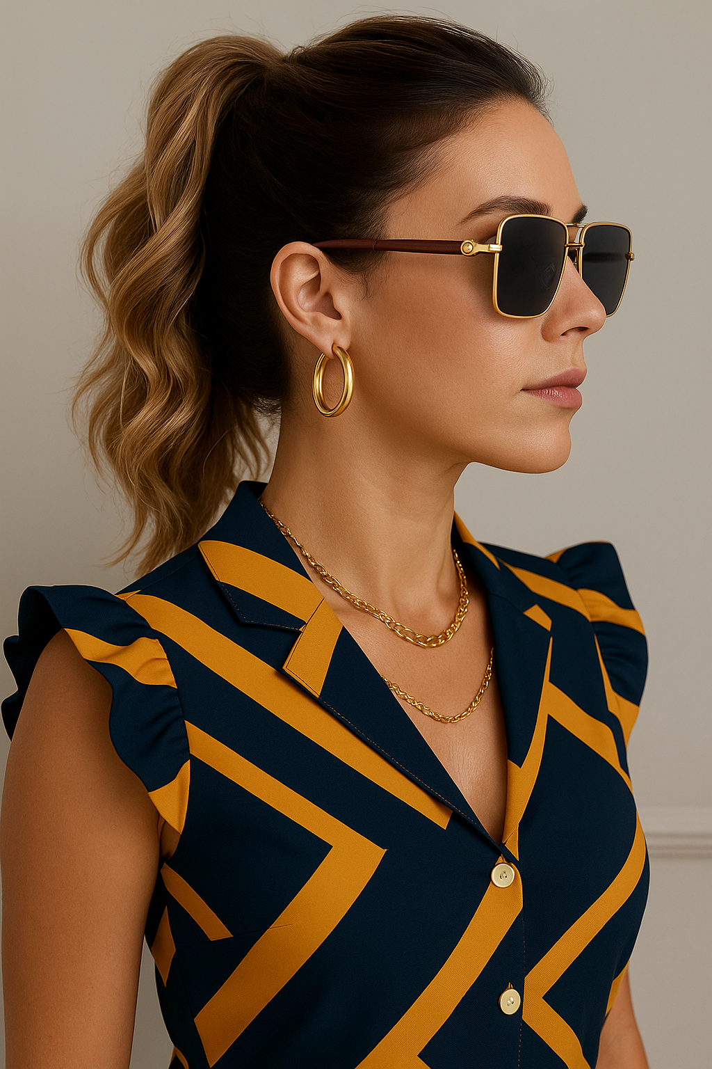 Two-piece women's set with ruffles