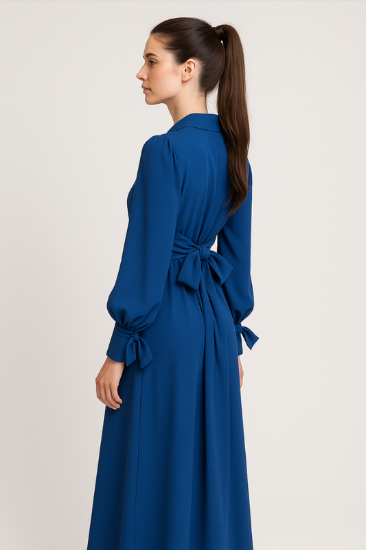 Elegant pleated maxi dress