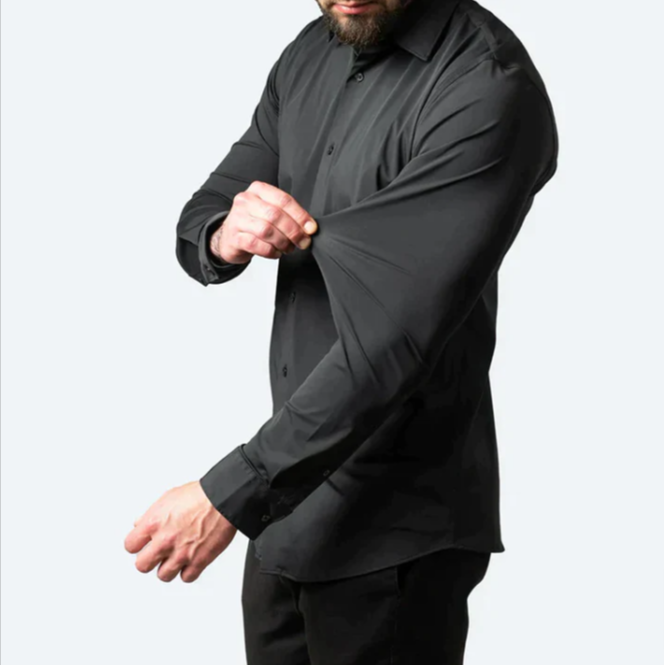 Airy Slim Fit Shirt for Men with Stretch Comfort