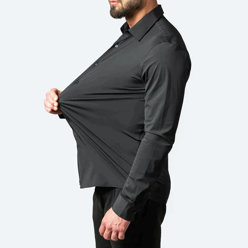 Airy Slim Fit Shirt for Men with Stretch Comfort