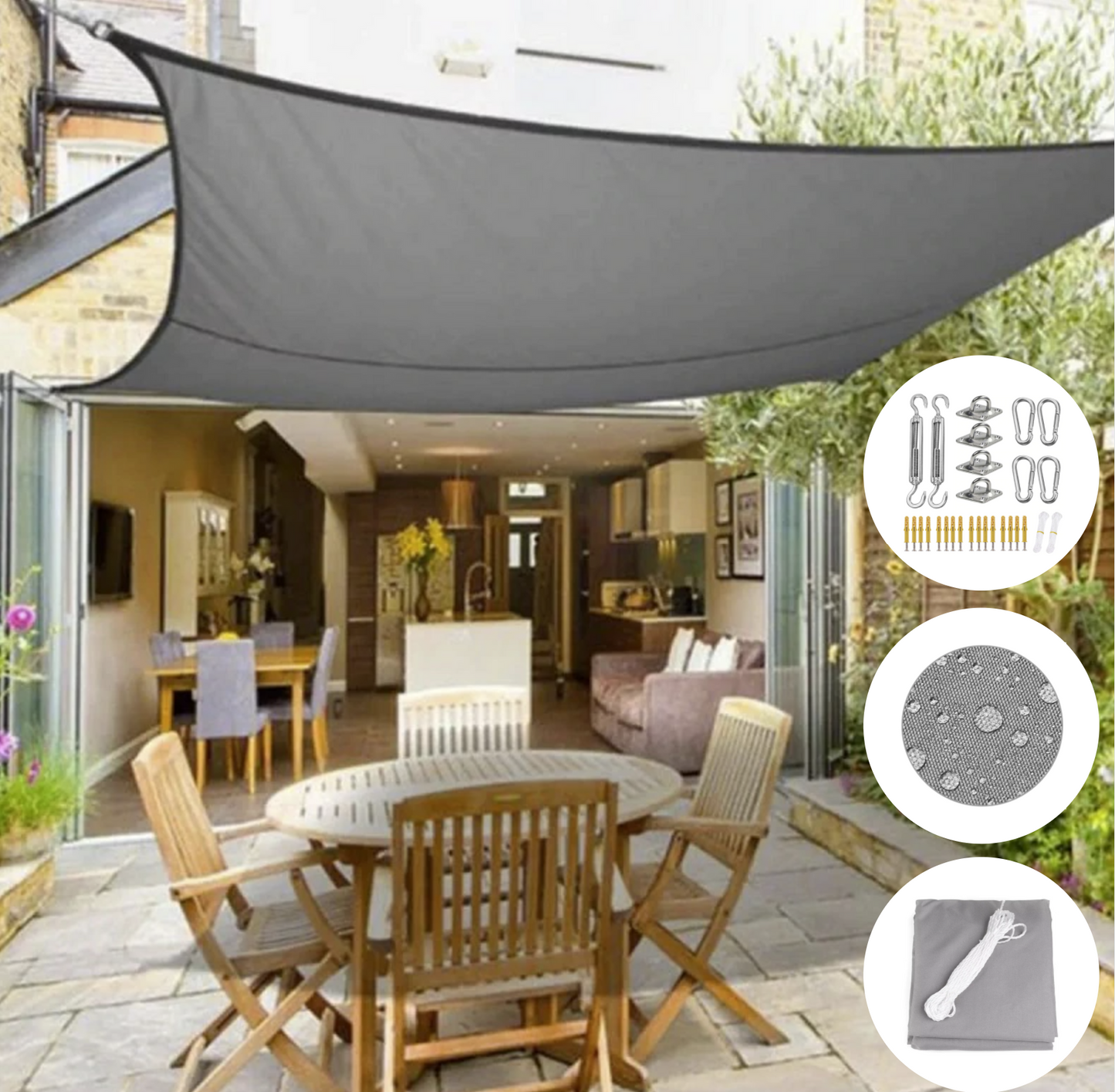 Shade cloth Water-repellent - UV-resistant and Weather-resistant for Garden or Terrace