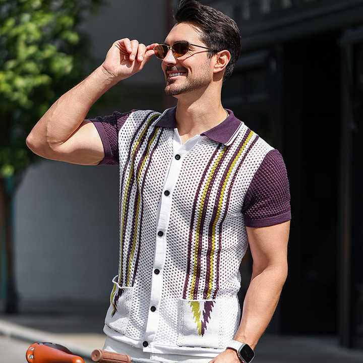Men's shirt with mesh pattern – Breathable, stylish and unique design