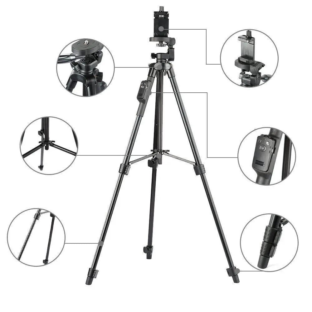 Aluminum Tripod with 3-Way Panoramic Head – Lightweight and Adjustable
