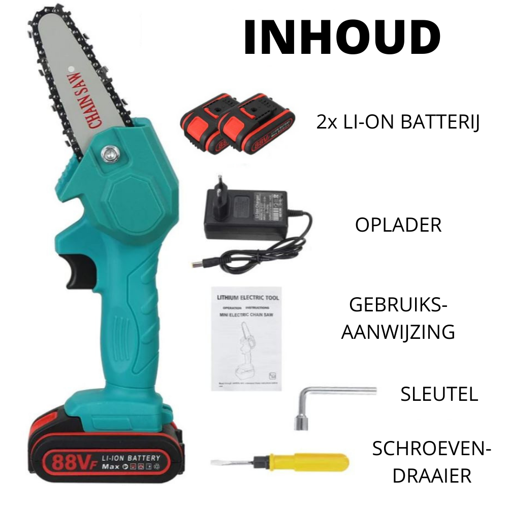 Cordless Electric Chainsaw with Battery – For Pruning and Sawing Without Hassle