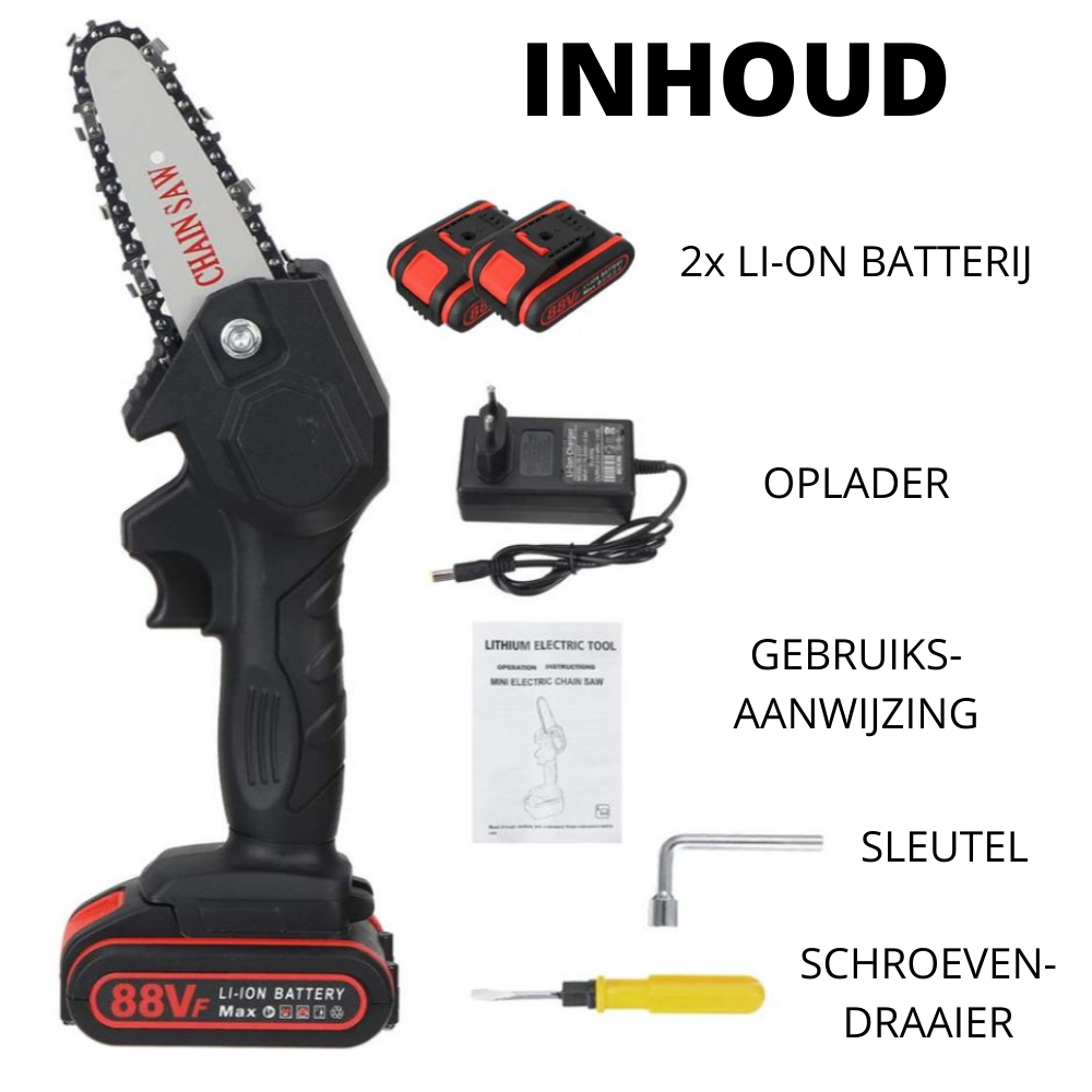 Cordless Electric Chainsaw with Battery – For Pruning and Sawing Without Hassle