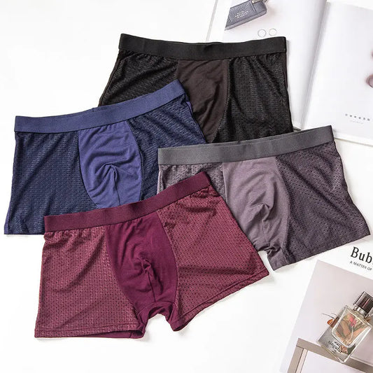 4-Pack Men's Bamboo Boxers – Breathable and Soft Underwear