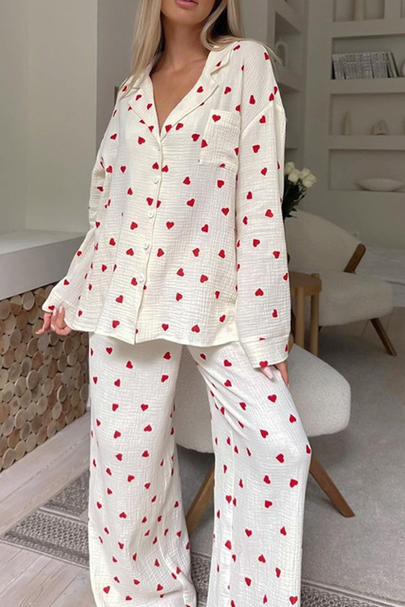 Soft Heart Print Pyjamas – Comfort for Every Night