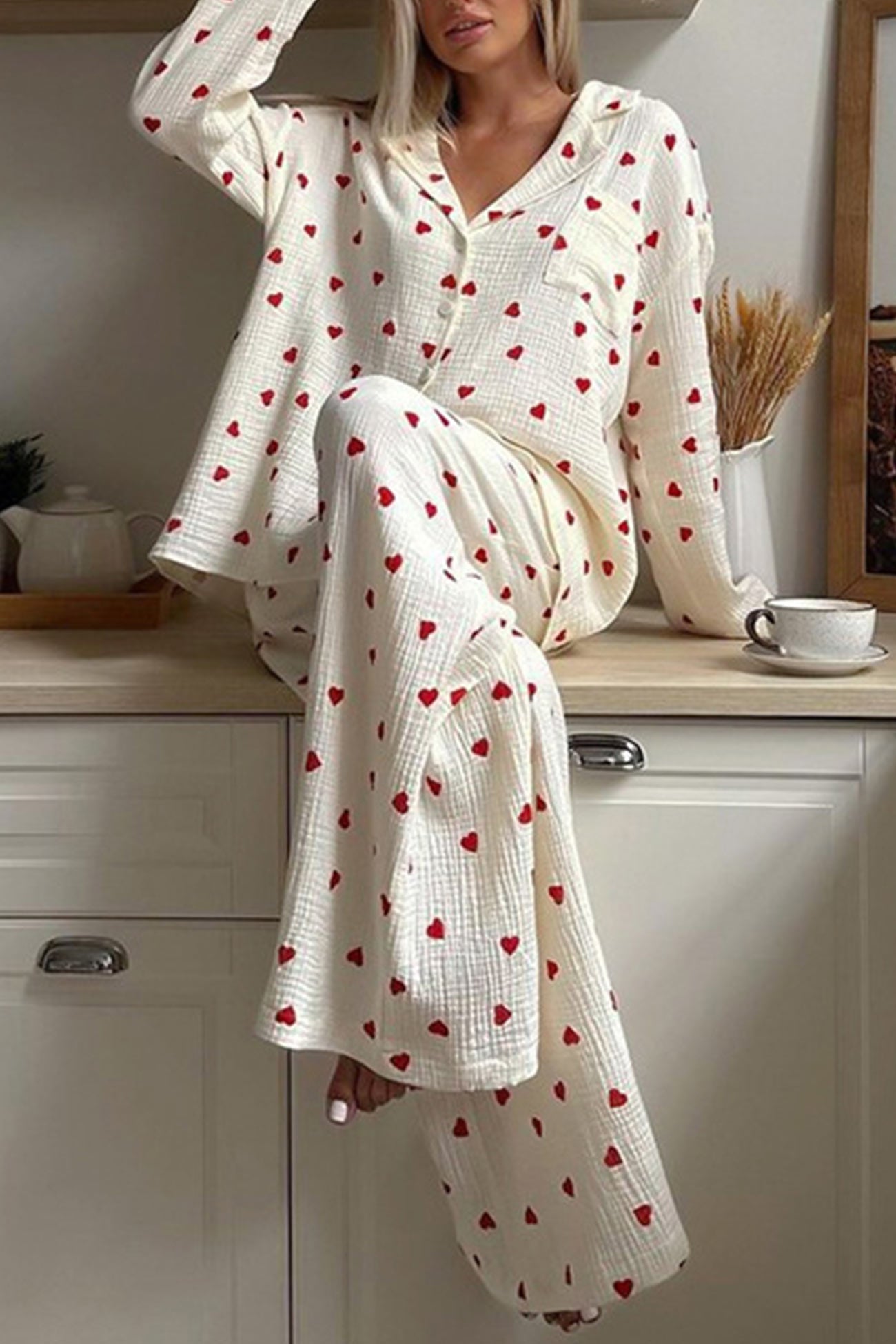 Soft Heart Print Pyjamas – Comfort for Every Night