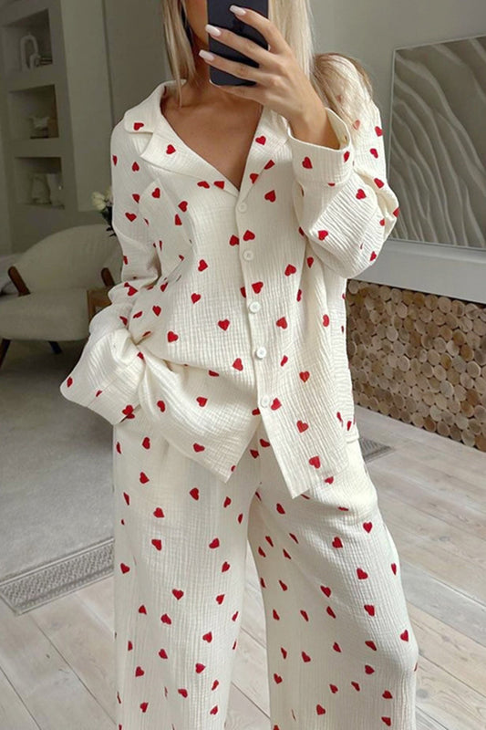 Soft Heart Print Pyjamas – Comfort for Every Night