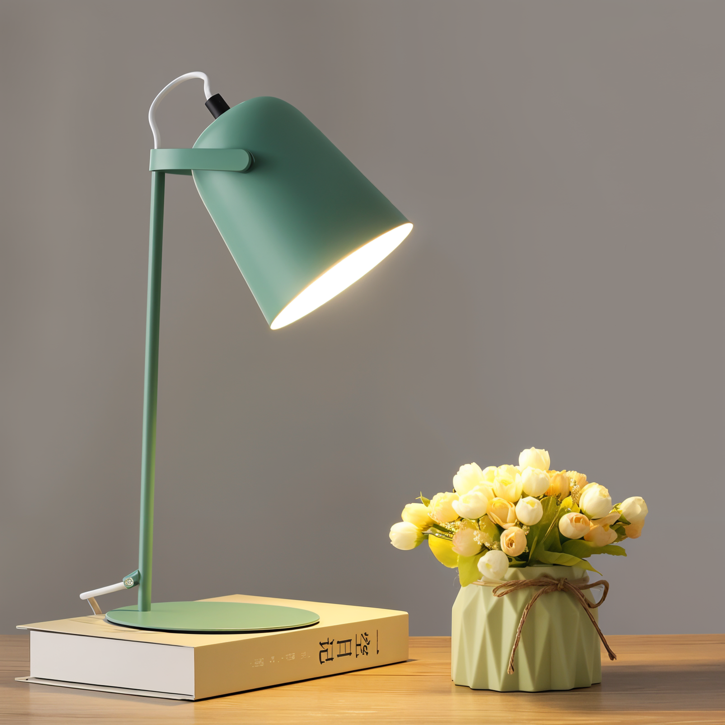 Scandinavian Yellow Table Lamp – Minimalist Design