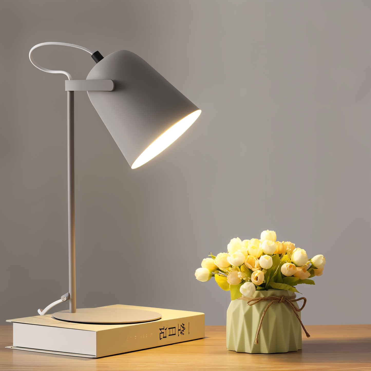 Scandinavian Yellow Table Lamp – Minimalist Design