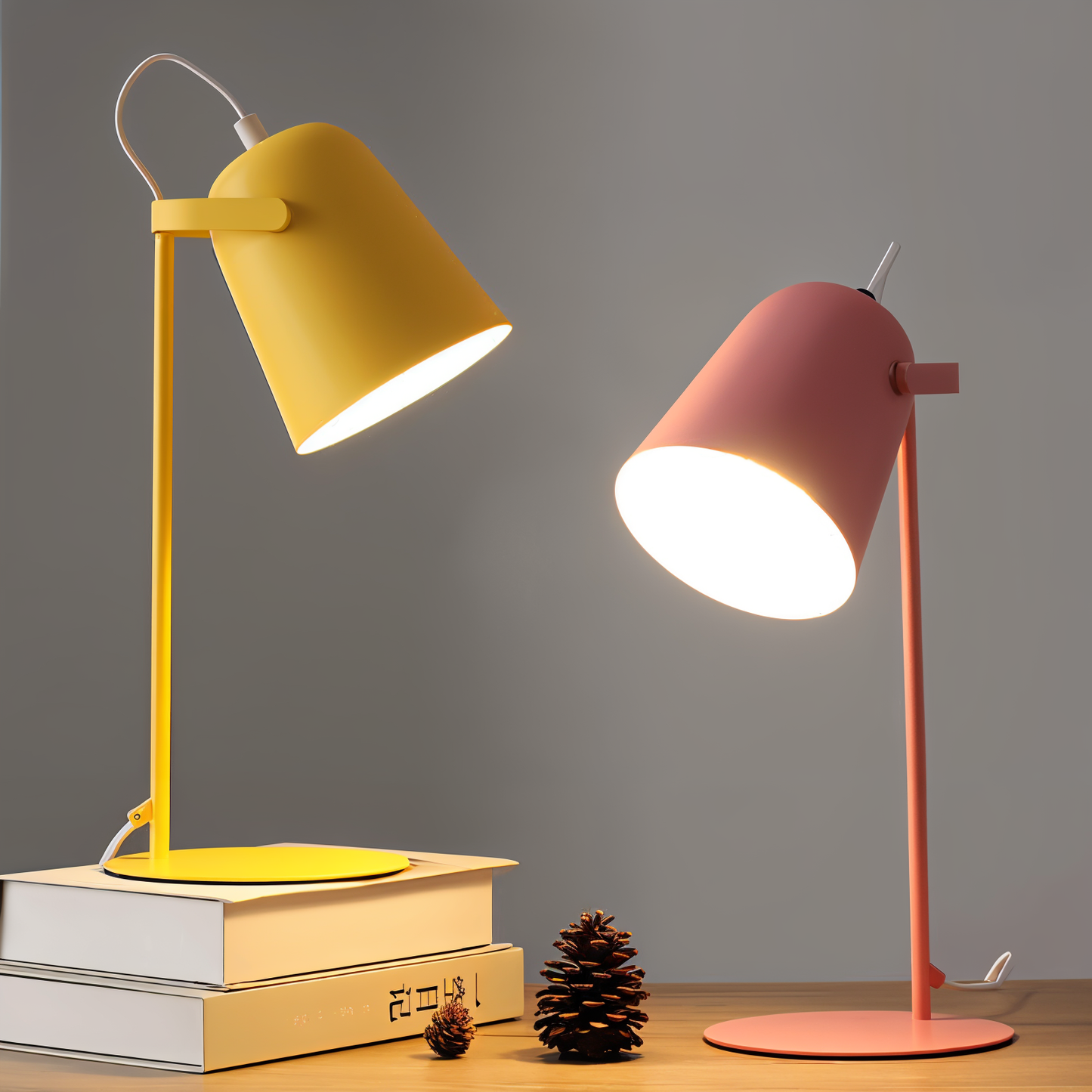 Scandinavian Yellow Table Lamp – Minimalist Design