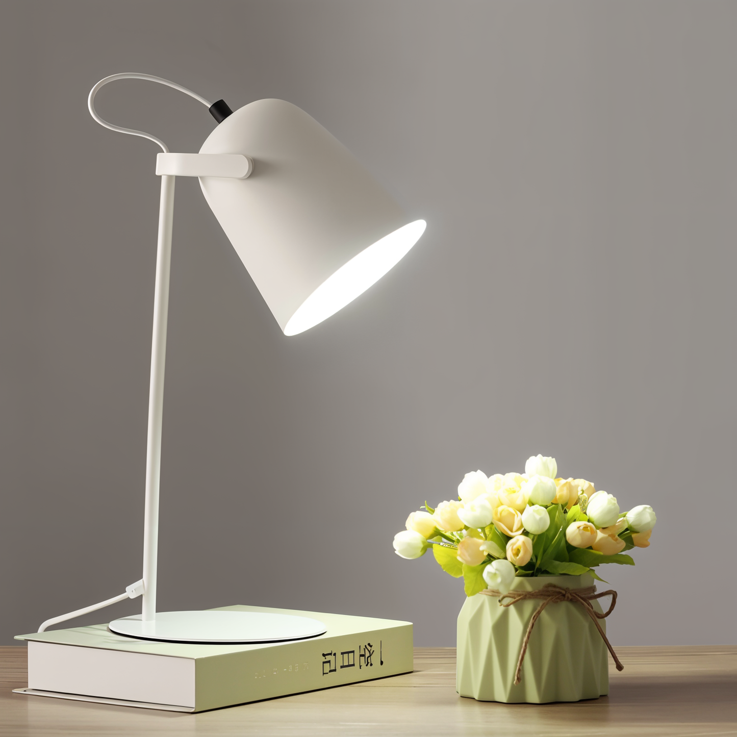 Scandinavian Yellow Table Lamp – Minimalist Design