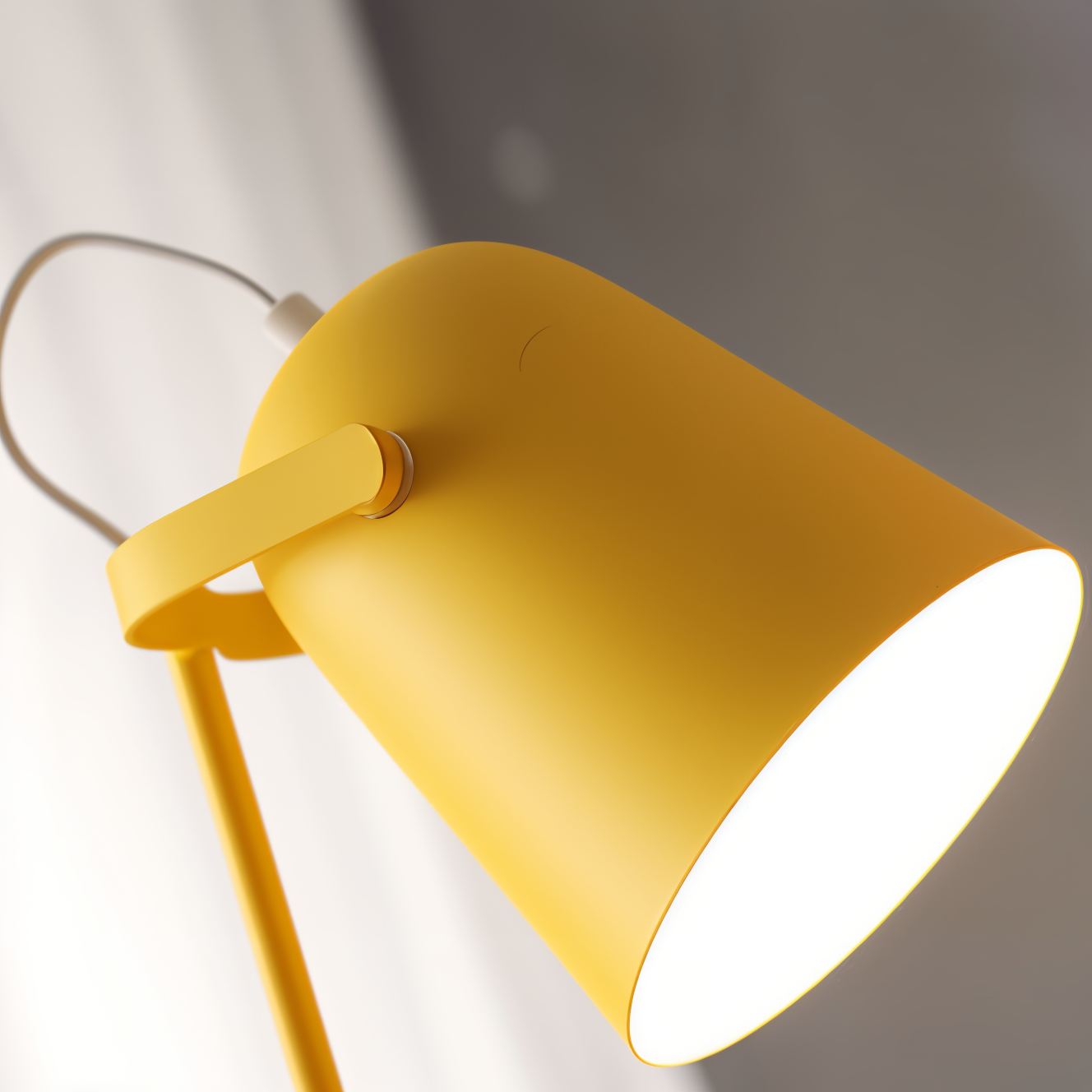 Scandinavian Yellow Table Lamp – Minimalist Design
